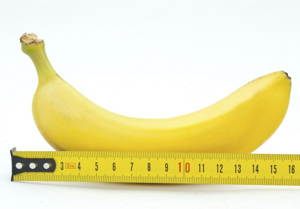 вимір банана символізує вимір члена після операції зі збільшення
